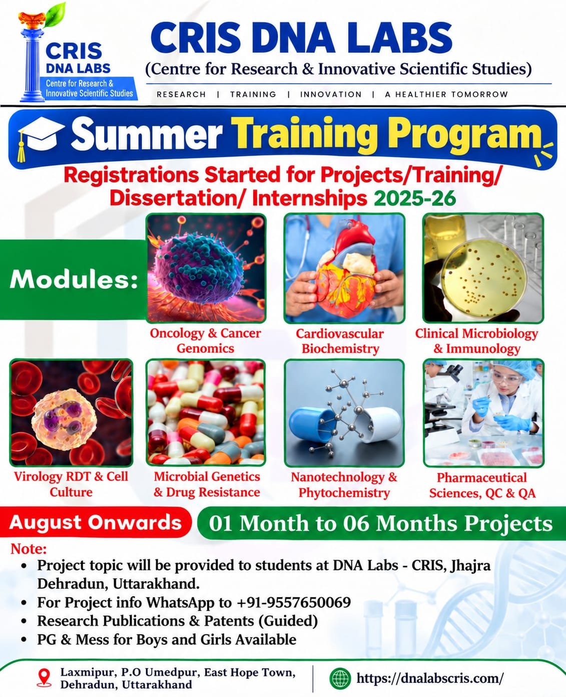 Summer and Winter Training Program Flyer 2 - DNA Labs CRIS